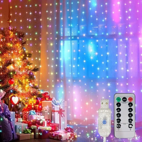 8 Modes USB Window Curtain Light Remote Control Garland - EveryWares