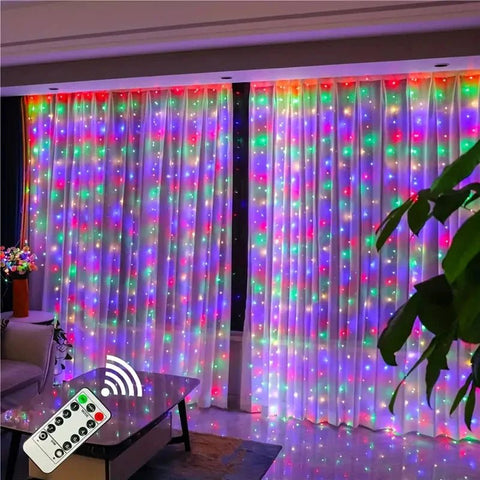 8 Modes USB Window Curtain Light Remote Control Garland - EveryWares