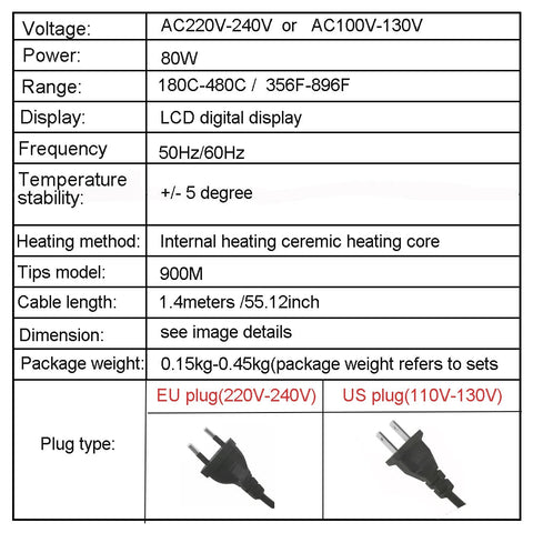 80W Digital Electric Soldering Iron Set - EveryWares