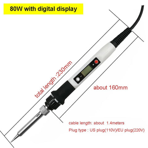 80W Digital Electric Soldering Iron Set - EveryWares