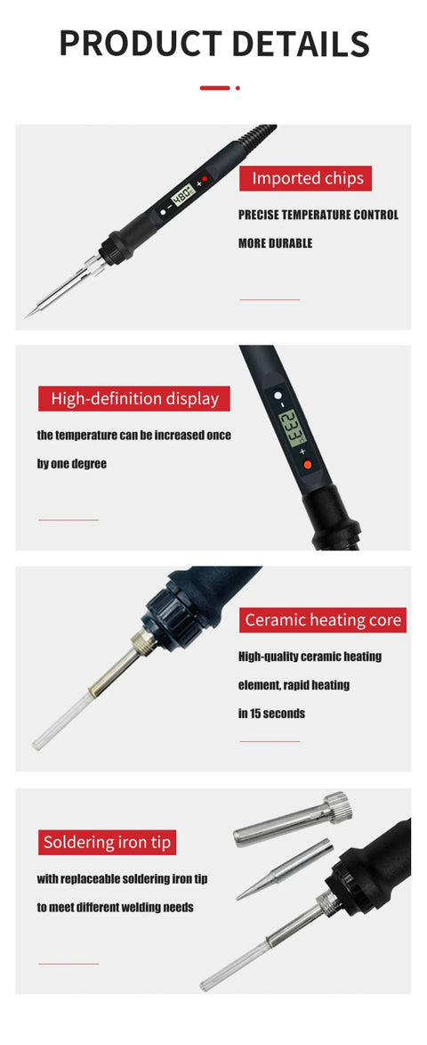 80W Digital Electric Soldering Iron Set - EveryWares