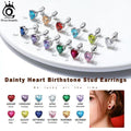 925 Sterling Silver Earrings 12 Colors Lucky Month Birthstone - EveryWares