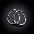 925 Sterling Silver Smooth Solid Circle U Round Hoop Earring - EveryWares