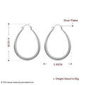 925 Sterling Silver Smooth Solid Circle U Round Hoop Earring - EveryWares