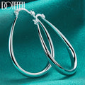 925 Sterling Silver Smooth Solid Circle U Round Hoop Earring - EveryWares