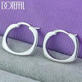 925 Sterling Silver Square/Round Hoop Earrings - EveryWares