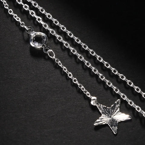 Fashion Bridal Star Back Chain Necklace Festival Jewelry for Women Stainless Steel Sexy Body