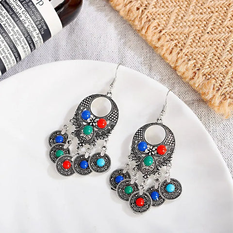 Ethnic Classic Geometry Alloy Gypsy Drop Earrings Vintage  Boho Earrings Oorbellen Jhumka Earrings