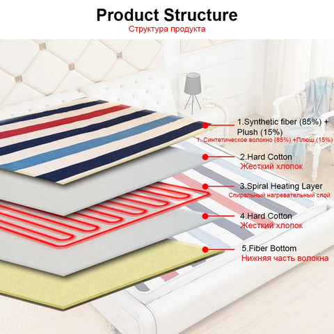 Cobertor de aquecimento elétrico termostato automático corpo duplo aquecedor cama colchão elétrico aquecido tapete aquecedor