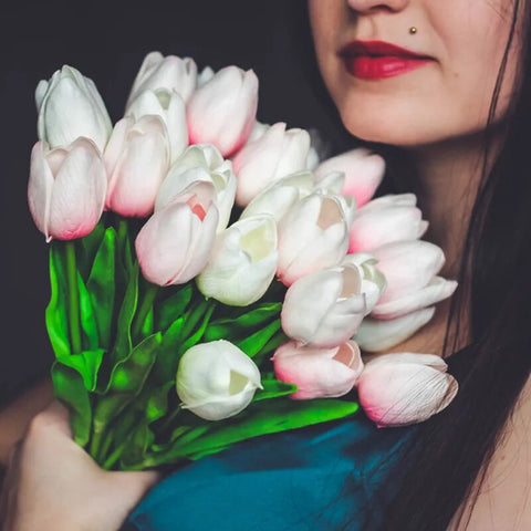 Mini Tulipa Flor Artificial Toque Real