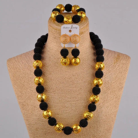 Conjunto de joyas africanas nigerianas con collar de perlas de imitación para mujer