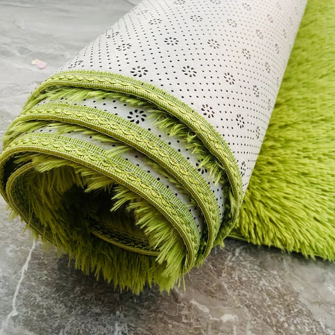 Green Carpet Fluffy Mats Anti-slip Soft Velvet