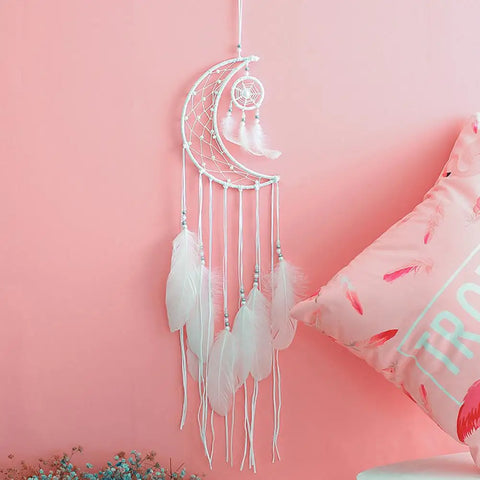 Dreamcatcher Moon Handmade Wind Chimes Parede Ornamento Decoração de Quarto