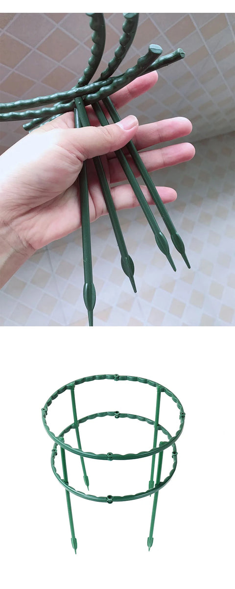 Suporte para plantas de jardim gaiola plie flor suporte de plástico semicírculo casa verde pomar haste de fixação ferramenta de jardinagem bonsai