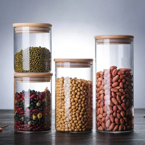 Storage Jar Food Container Glass Jars Kitchen Storage Organizer Mason Candy Box With Lid Tea Cookie Jar Kitchen Jars For Spices