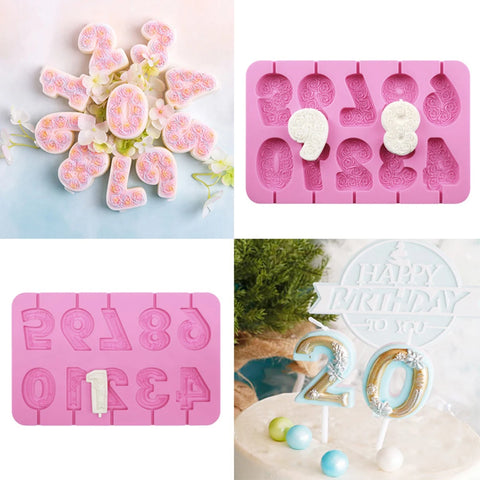 Birthday Handmade Candle Making Mold 0-9 Number Silicone Candle Mold