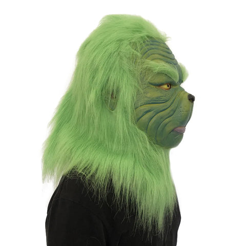 Grinch Latex Mask and Gloves Halloween or Christmas Costume