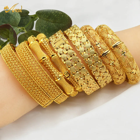 Bracelet 24K Gold Color Jewelry Dubai Brand African Designer