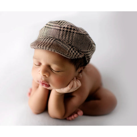 Ropa para bebé recién nacido, sombrero para niña y niño, disfraz a cuadros, pequeño caballero