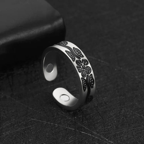 Anillo magnético adelgazante ajustable de acero inoxidable chapado en oro para hombres y mujeres