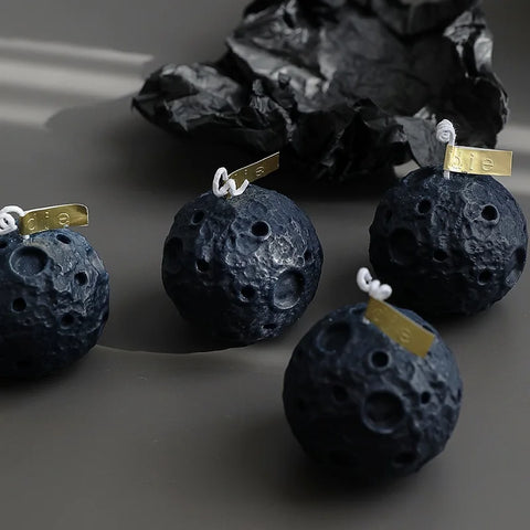 Black Moon Scented Candles Creative Bedroom Candles Gifts Souvenir 3D Moon Candles for Home Decoration