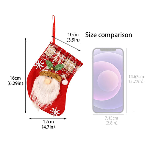 Stocking-shaped Christmas Bag Ideal for Decorating Fireplaces or Christmas Trees