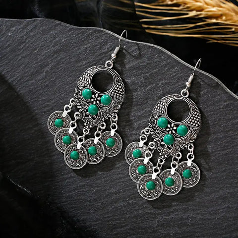 Ethnic Classic Geometry Alloy Gypsy Drop Earrings Vintage  Boho Earrings Oorbellen Jhumka Earrings