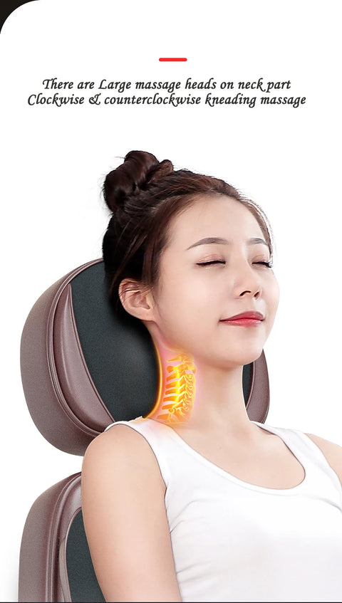 LEK 918L Electric vibrate back massager cheap body shoulder Heating massage chair sofa machine Neck masage cushion pillow chair