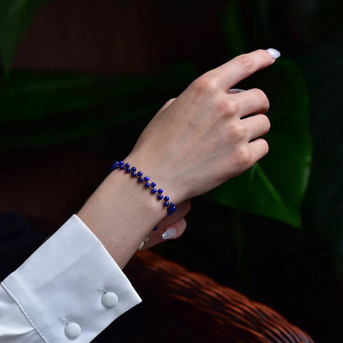 Bracelet Bohemia Gold Filled Main Stone Natural Lapis Lazuli Stone