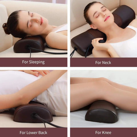 Aquecimento infravermelho elétrico amassar pescoço ombro para trás corpo spa massagem travesseiro cadeira de carro massageador shiatsu dispositivo masaj