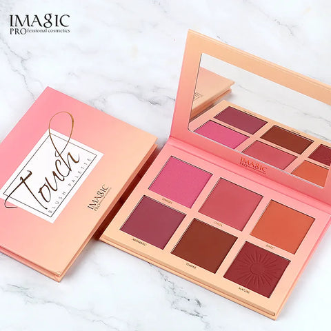 Blush Palette Makeup 6 Colors Professional Cheek Blush Pearl Orange Pigment High Quality Beauty Cosmetic Makeup Blushes