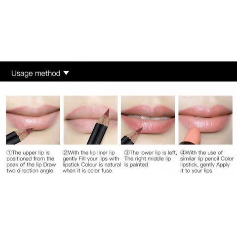 Waterproof Pencil Lipstick Set Pen Liner Long Lasting Makeup