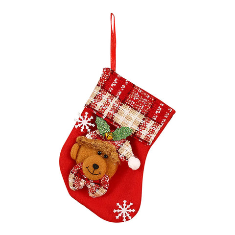 Stocking-shaped Christmas Bag Ideal for Decorating Fireplaces or Christmas Trees