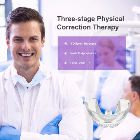 Retentor de dentes de três estágios, alisador invisível, conjunto ortodôntico de silicone, aparelho dentário, protetor bucal, bandeja de dente