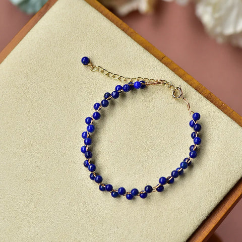 Bracelet Bohemia Gold Filled Main Stone Natural Lapis Lazuli Stone