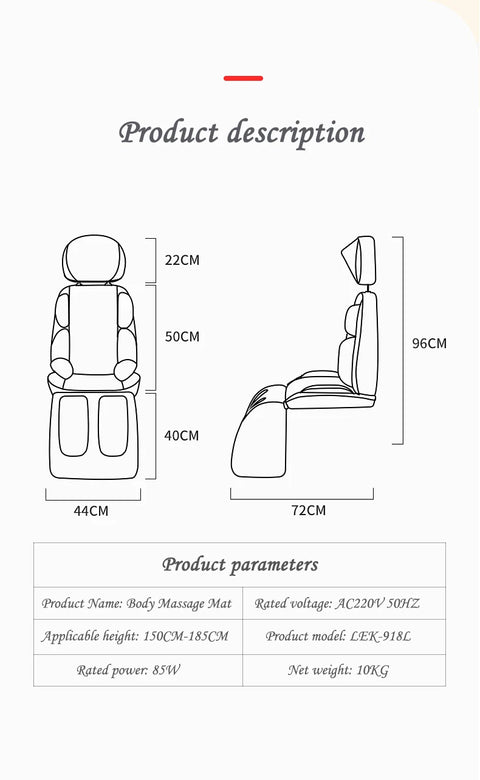 LEK 918L Electric vibrate back massager cheap body shoulder Heating massage chair sofa machine Neck masage cushion pillow chair