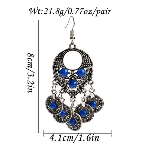 Ethnic Classic Geometry Alloy Gypsy Drop Earrings Vintage  Boho Earrings Oorbellen Jhumka Earrings