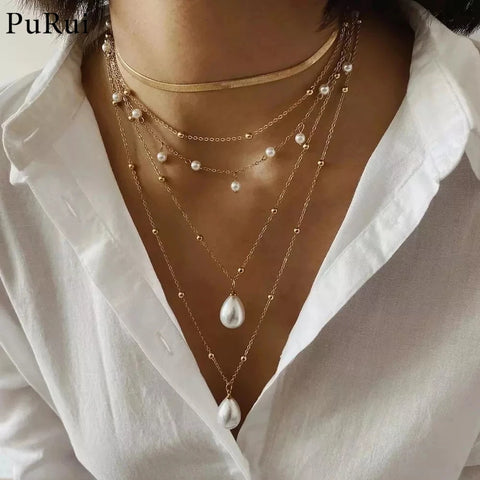 Necklace Pendant  Multilayer Chain Choker Necklace