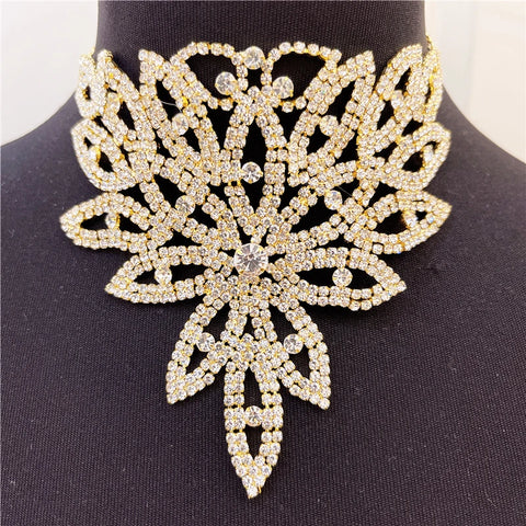 Jewelry Rhinestone  Choker Necklace for Women Bling Crystal Bib Necklace Statement