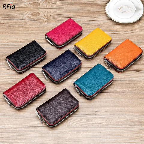 Unisex leather card wallet