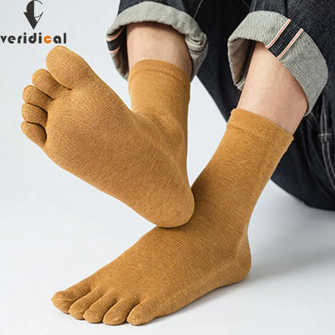 Meias curtas masculinas de algodão com cinco dedos para homens com dedos dos pés - Tamanho UE 38-44 / EUA 6-10