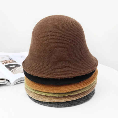 Chapéu de lã de feltro feminino de inverno quente Panamá