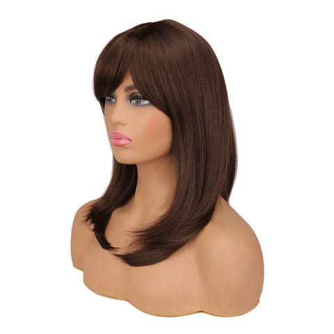 Women Wigs with Bangs Hair Synthetic Natural For Women Heat Resistant Use Daily Wigs