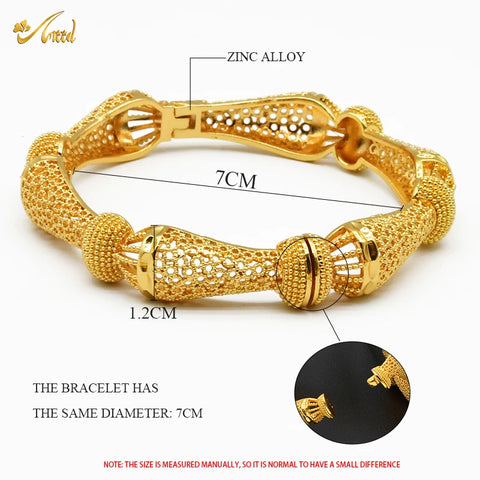 Bracelet 24K Gold Color Jewelry Dubai Brand African Designer