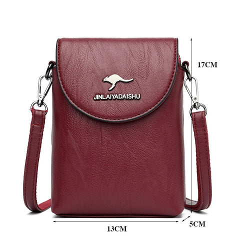 Fashion Small Shoulder Bag  Zipper Flap Famous Brand Soft Leather Crossbody