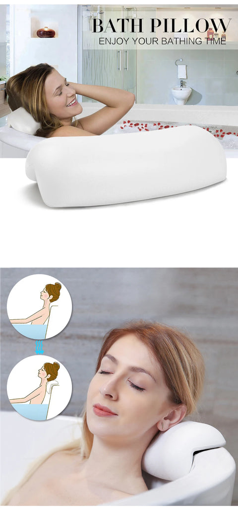 SPA Bath Pillow Non-slip  Bathtub Headrest Soft Waterproof