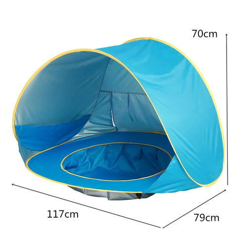 Baby Beach Tent  Waterproof Pop Up sun Awning Tent UV-protecting Sun Shelter with Pool Kid Outdoor Camping Sunshade Beach