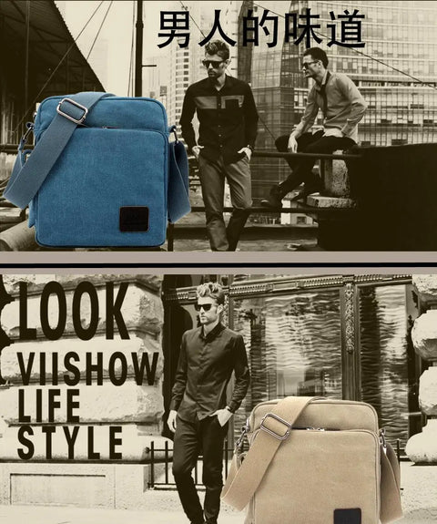 Men Messenger Bags Canvas Vintage Male Crossbody Bags Shoulder Top-Handle Bags Handbags
