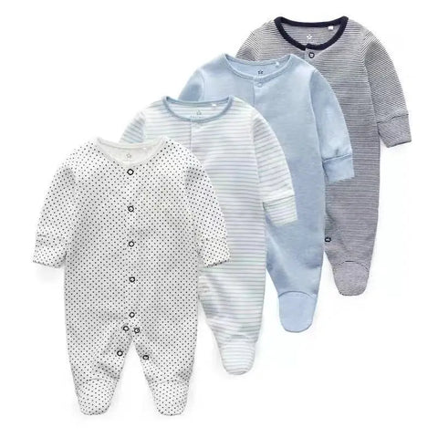 Newborn Baby Clothes Babies Girl Footed Pajamas 2 Pack Long Sleeve Infant Boy Jumpsuits