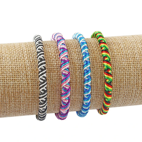 4Pcs Brazilian Woven Friendship Bracelet Handmade Braided String Adjustable